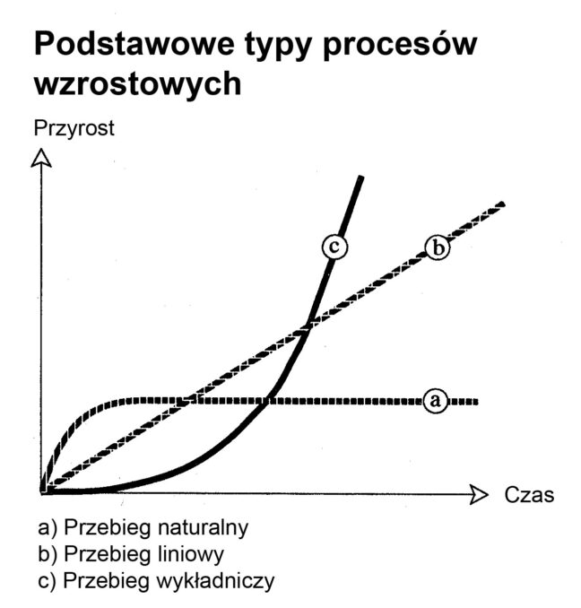 Rysunek: Podstawowe typy procesów wzrostowych